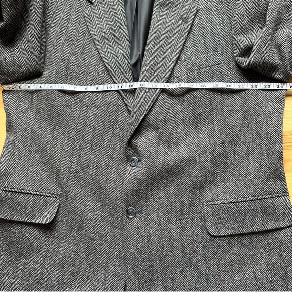 The Crossroads Collection Jacket Mens 46L Gray Herringbone Tweed Blazer Wool - Picture 12 of 16